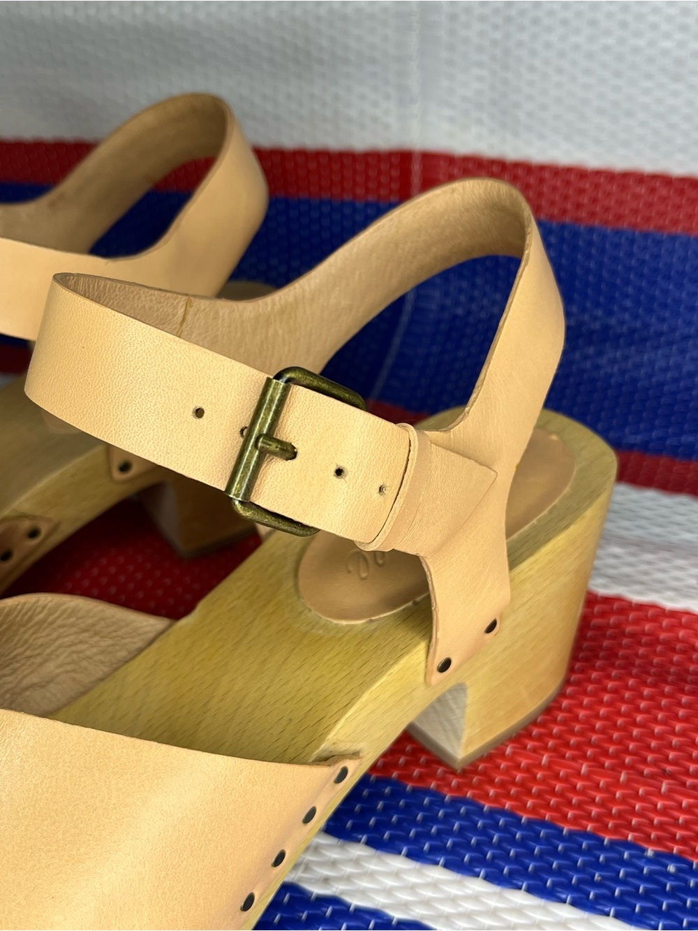 Madewell Johanna Crisscross Leather Wooden Clog Sandals - Women’s Size 8 - Picture 5 of 7